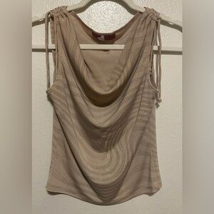 Level 10 Shimmery Nude Gold Glitter Sleeveless Tank Top Women’s S